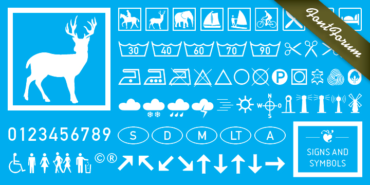 Пример шрифта Signs and Symbols